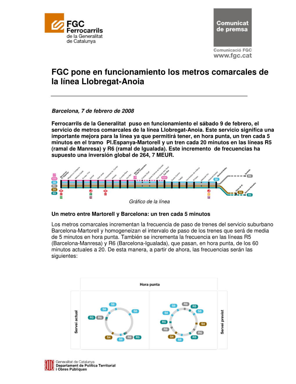 FGC Pone En Funcionamiento Los Metros Comarcales De La Línea Llobregat-Anoia