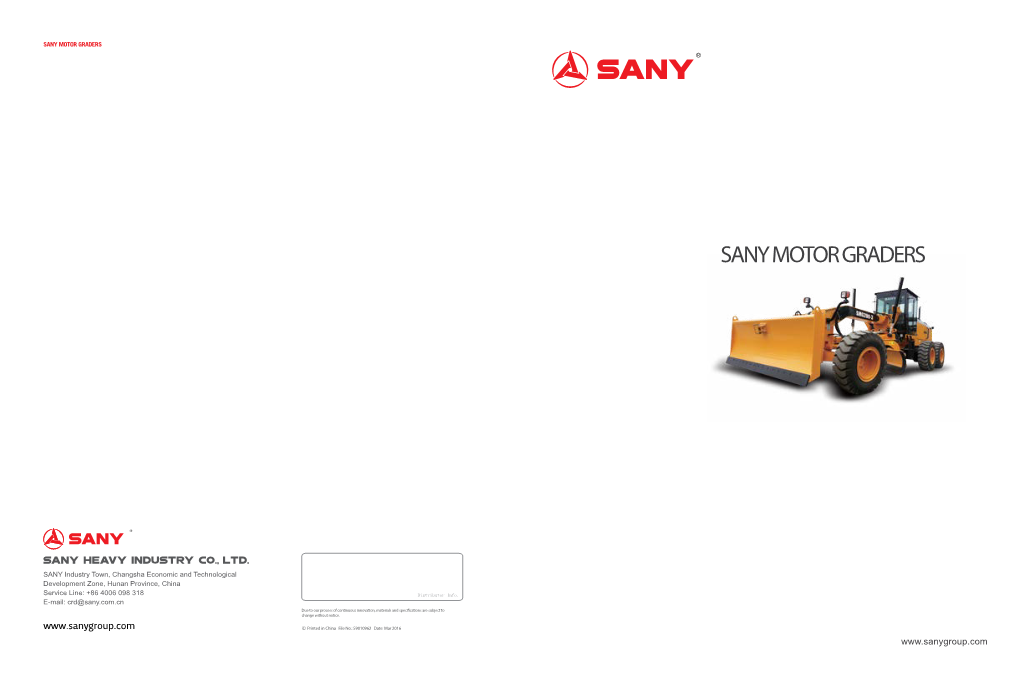 Sany Motor Graders