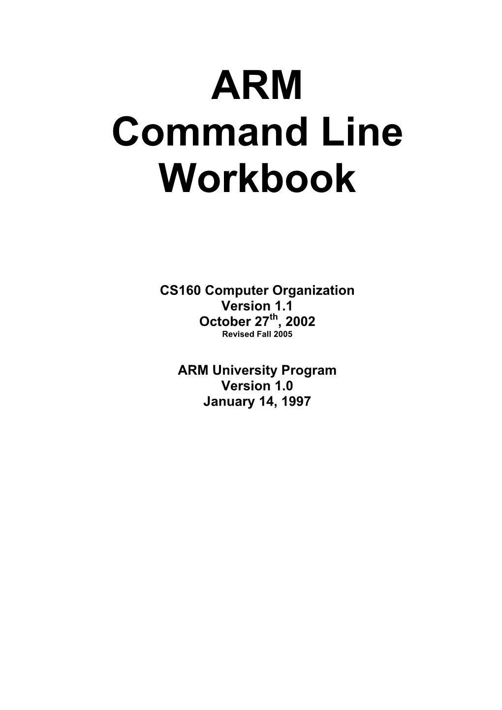 ARM Command Line Workbook