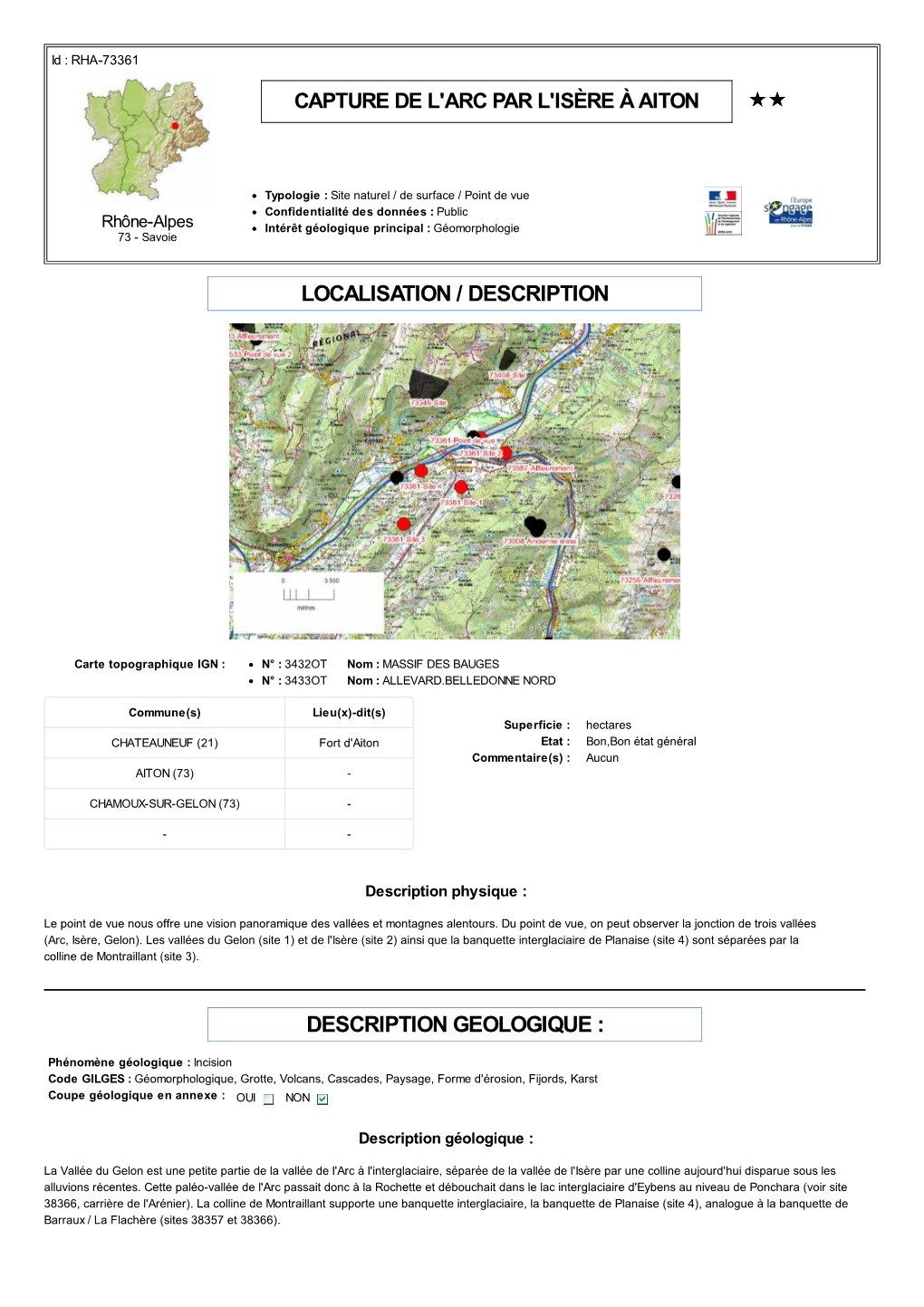 Localisation / Description Description Geologique