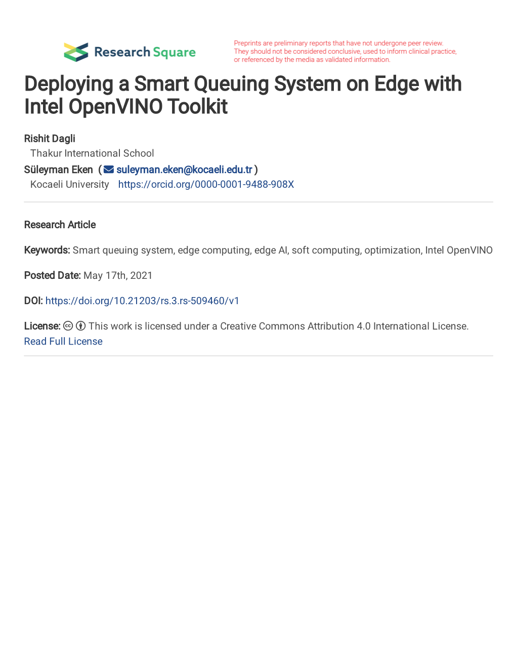 Deploying a Smart Queuing System on Edge with Intel Openvino Toolkit