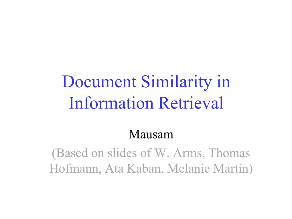 Document Similarity in Information Retrieval