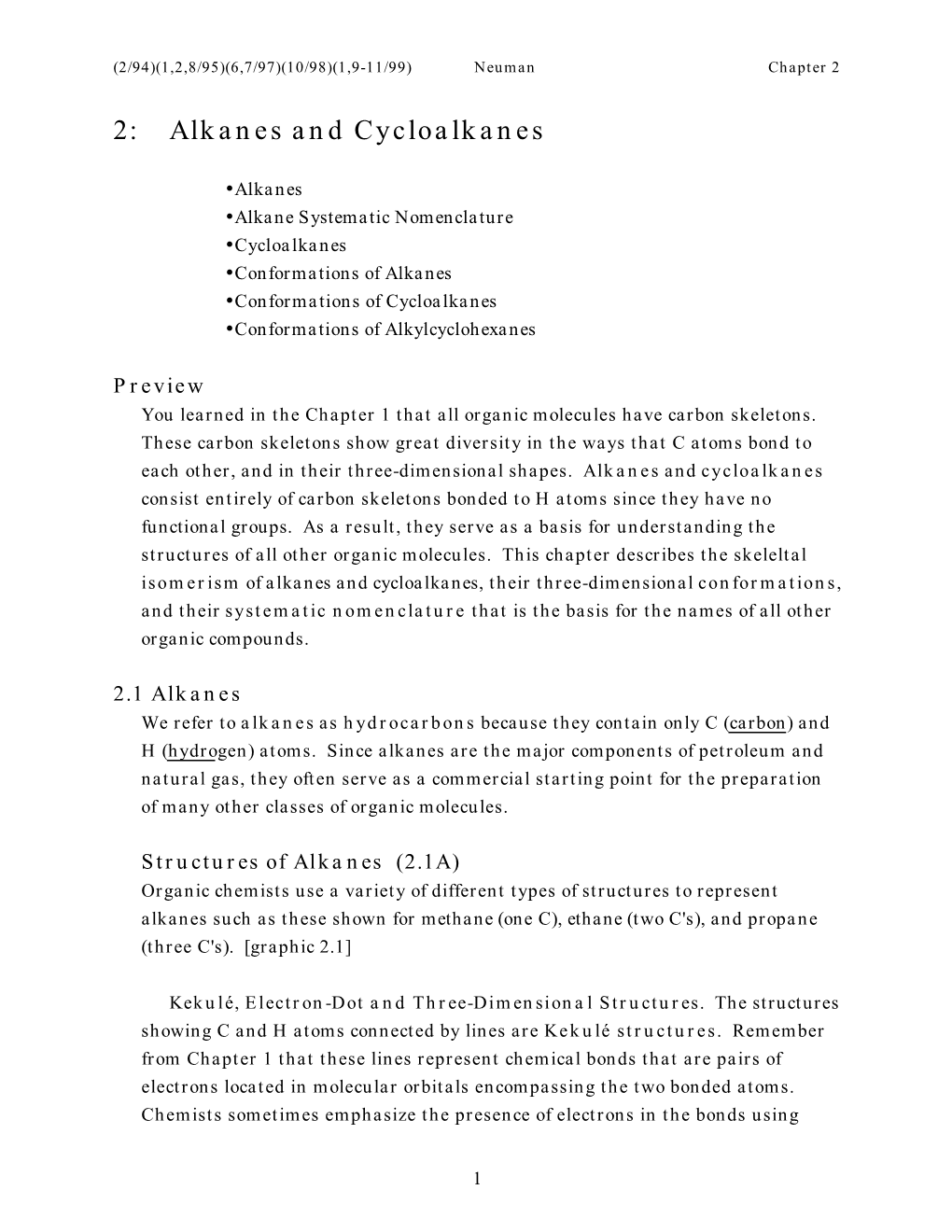 2: Alkanes and Cycloalkanes