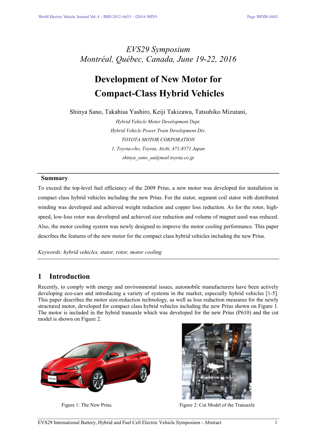 Development of New Motor for Compact-Class Hybrid Vehicles