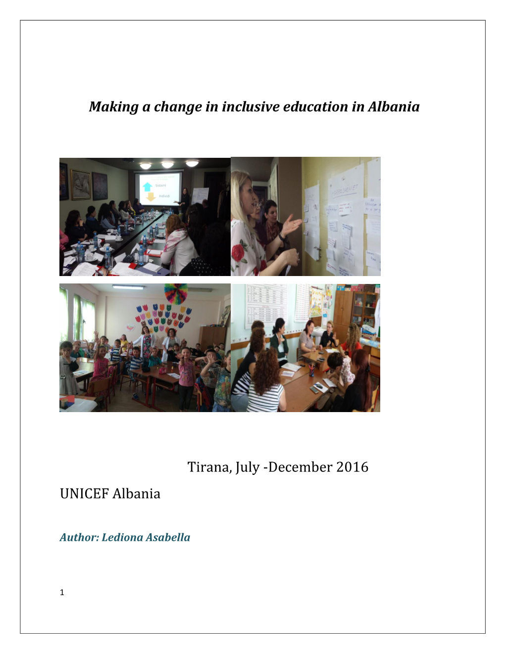 Making a Change in Inclusive Education in Albania