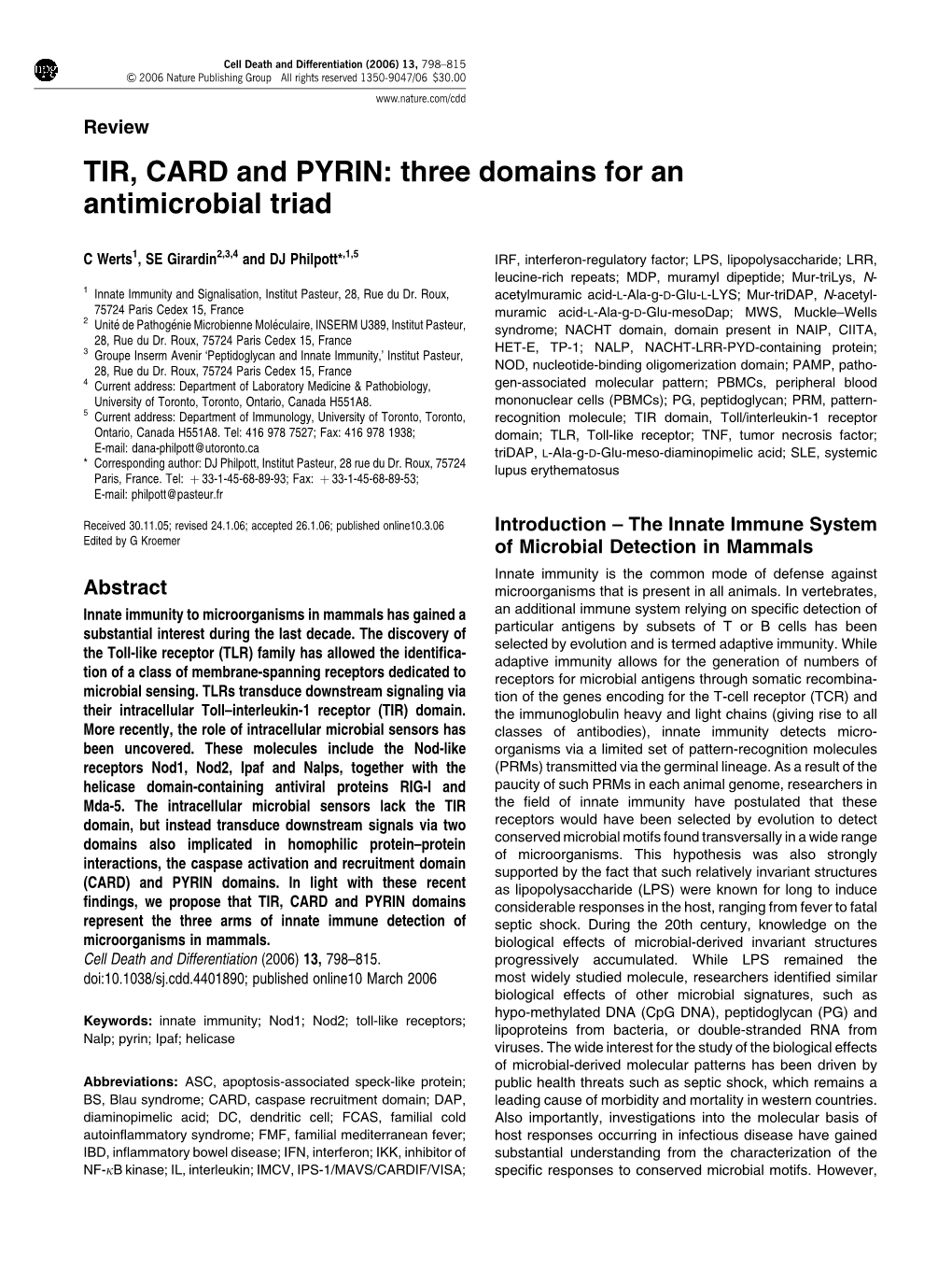 Three Domains for an Antimicrobial Triad