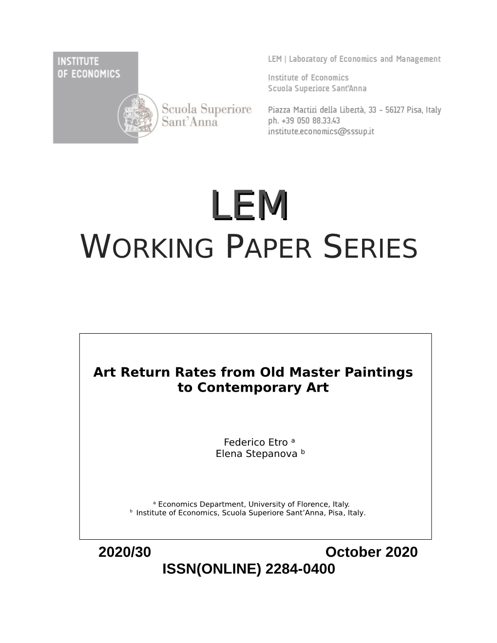 Working Paper Series