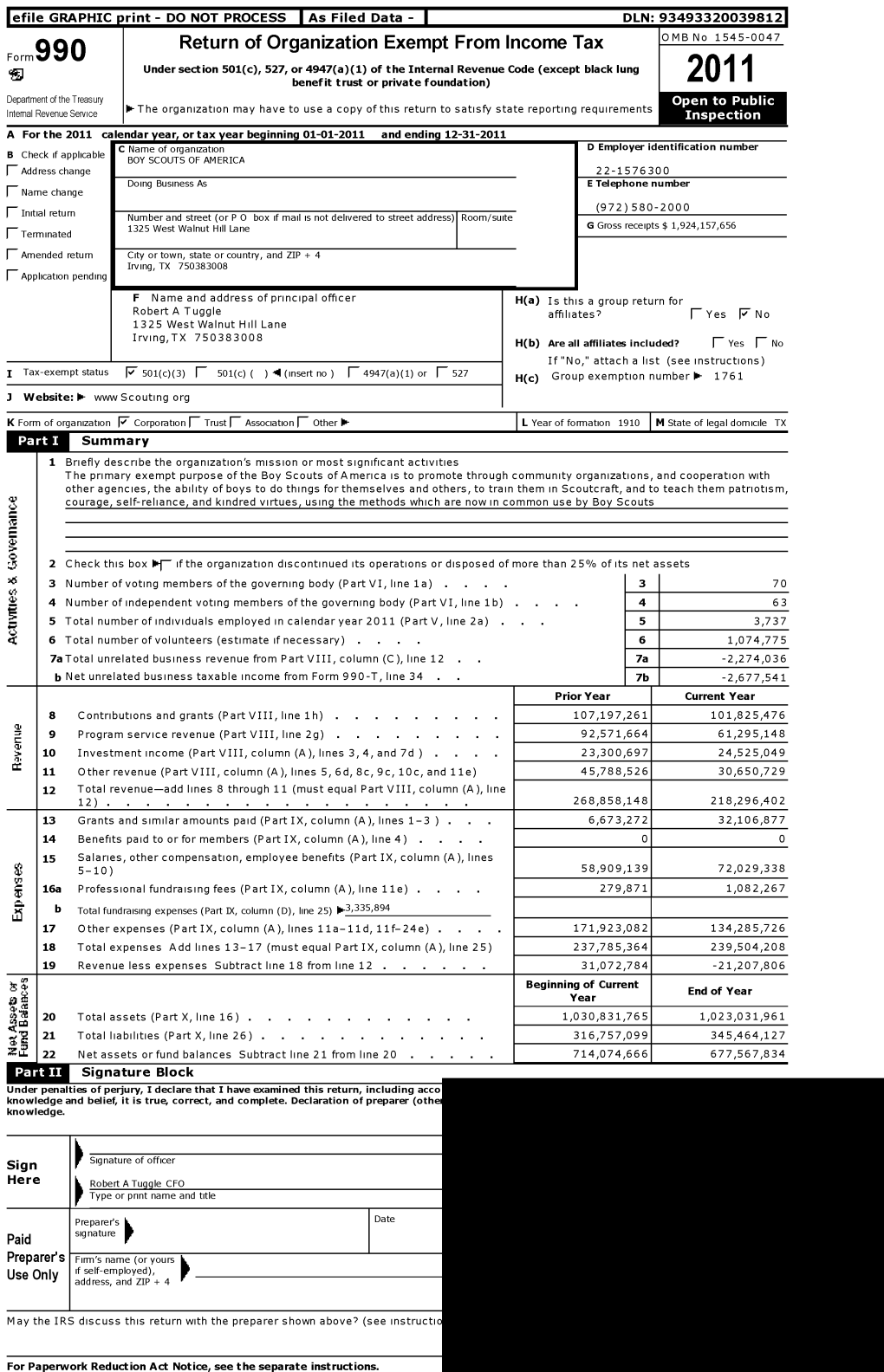 Year 2011 (Part V, Line 2A) 5 3,737 6 Total Number of Volunteers (Estimate If Necessary)