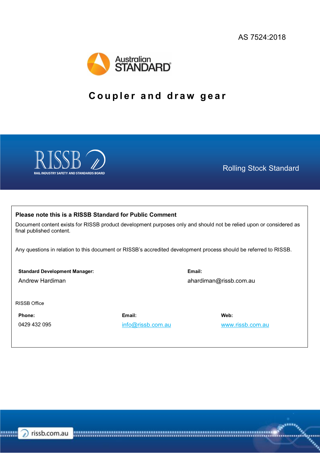 AS 7524 Coupler and Draw Gear