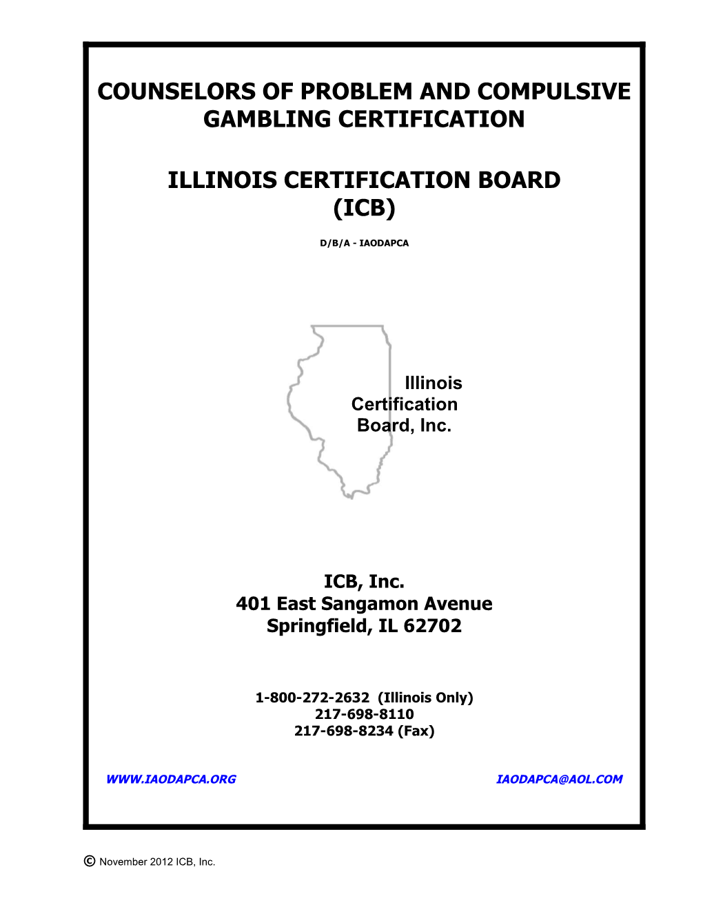 Counselors of Problem and Compulsive Gambling Certification