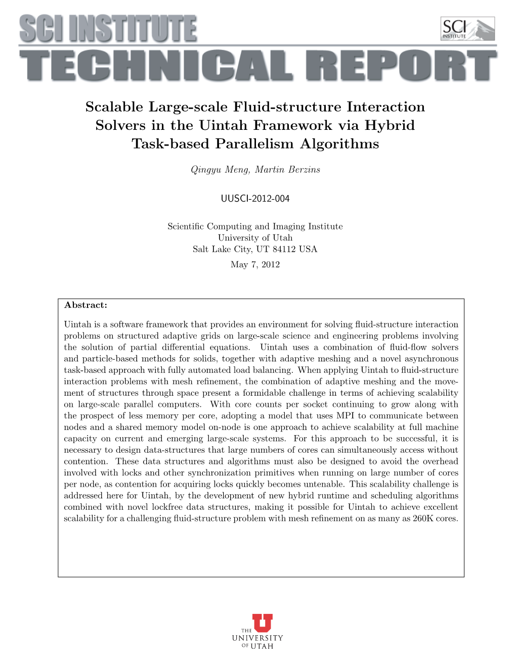 Scalable Large-Scale Fluid-Structure Interaction Solvers in the Uintah Framework Via Hybrid Task-Based Parallelism Algorithms