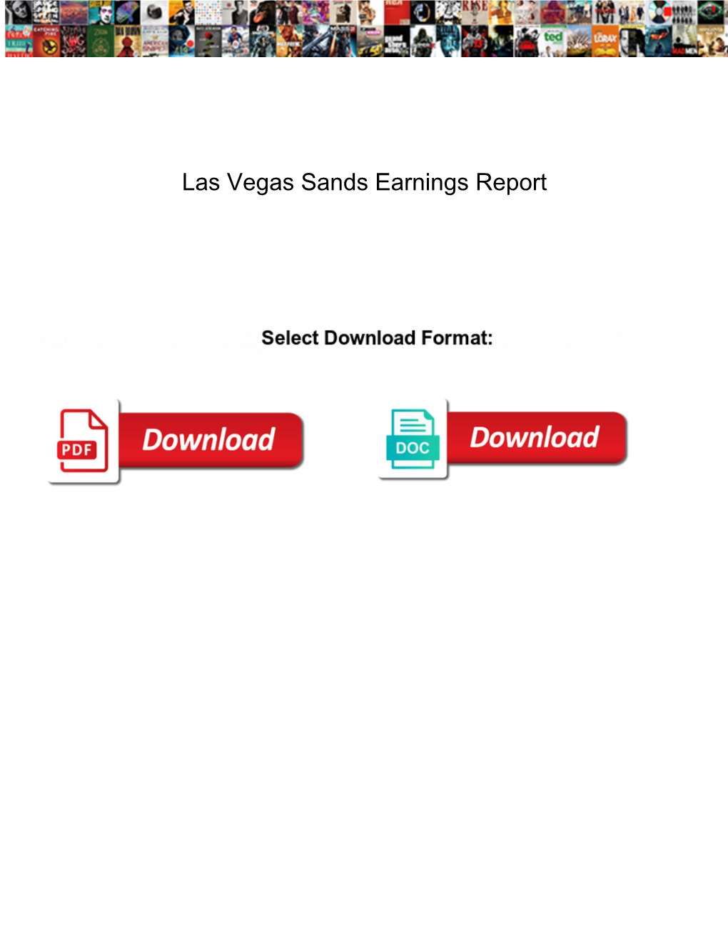 Las Vegas Sands Earnings Report