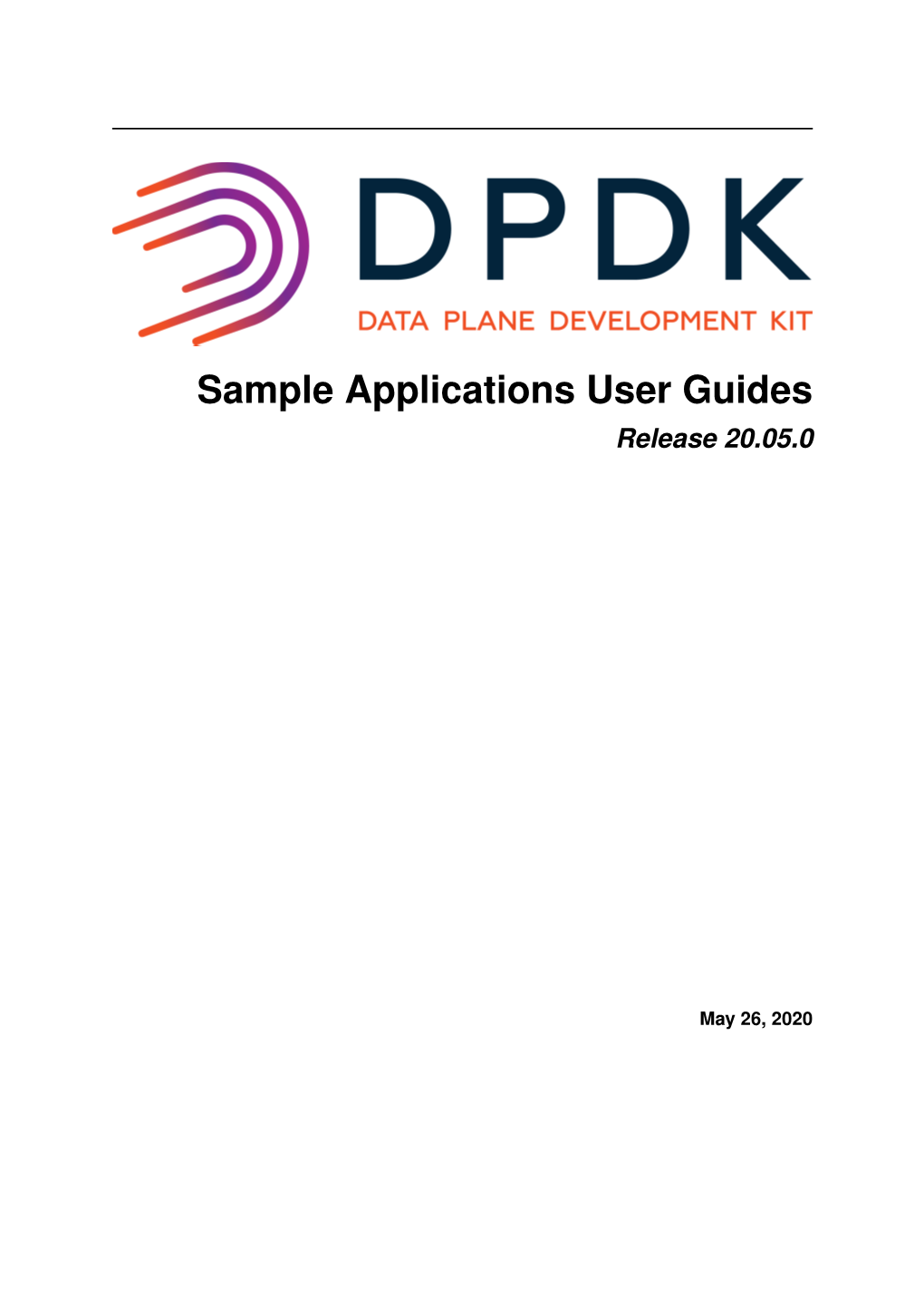 Sample Applications User Guides Release 20.05.0