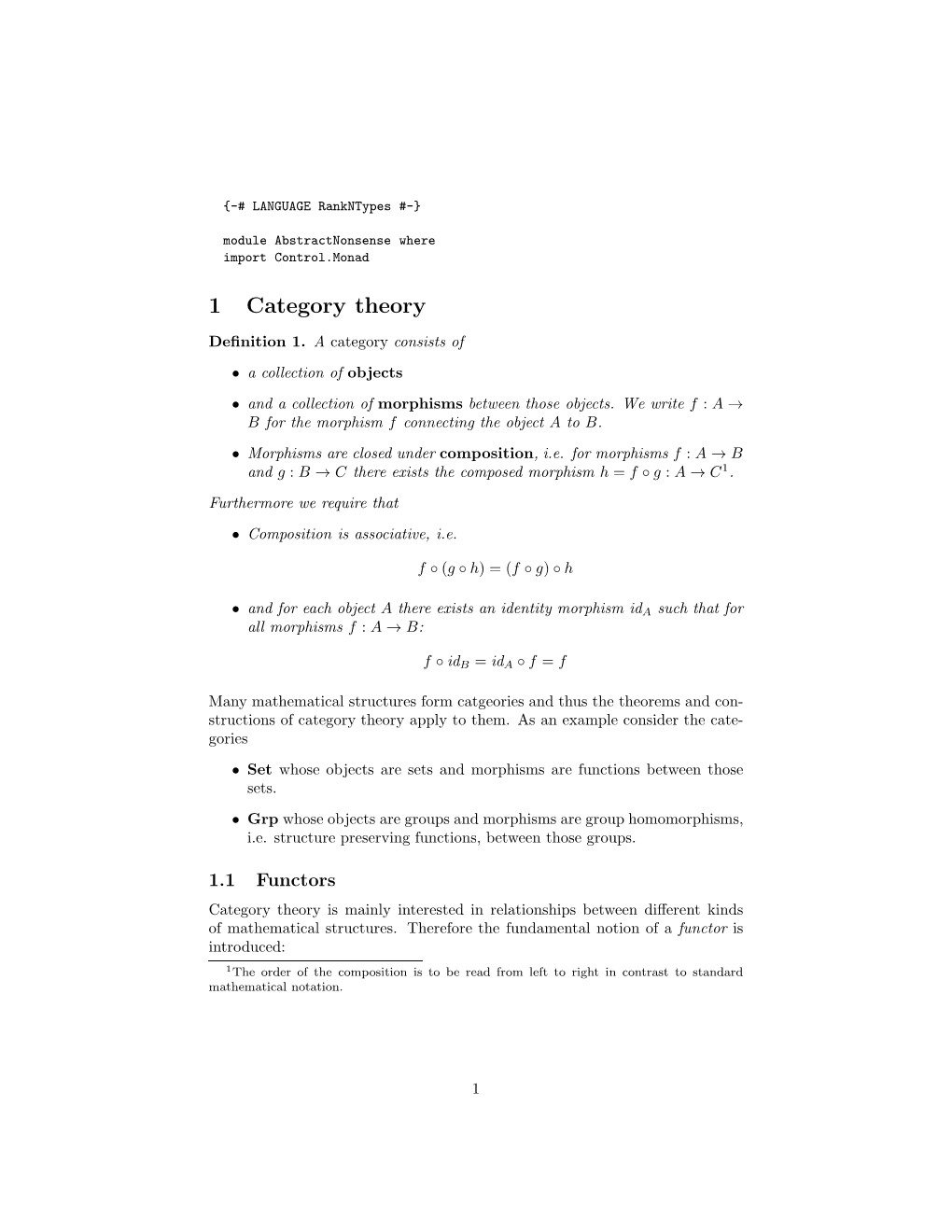 1 Category Theory