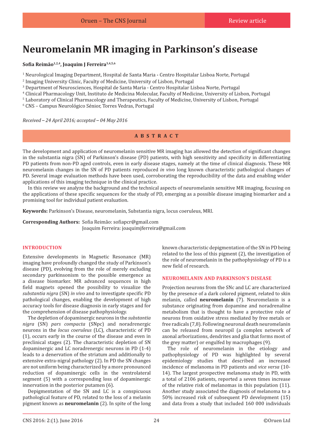 Neuromelanin MR Imaging in Parkinson's Disease