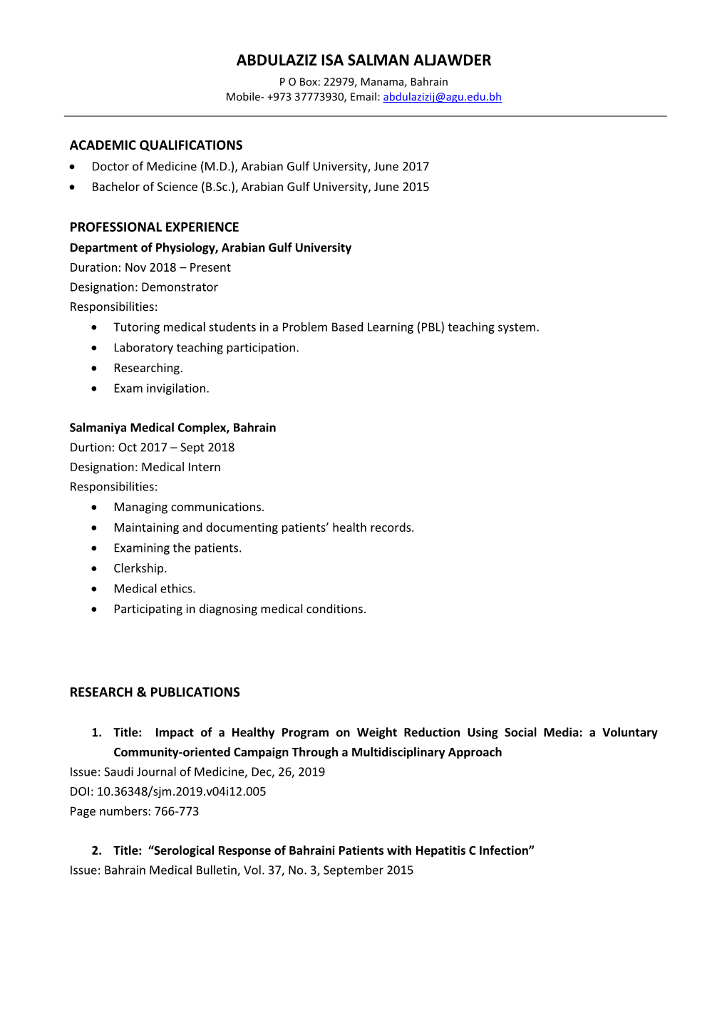 Curriculum Vitae