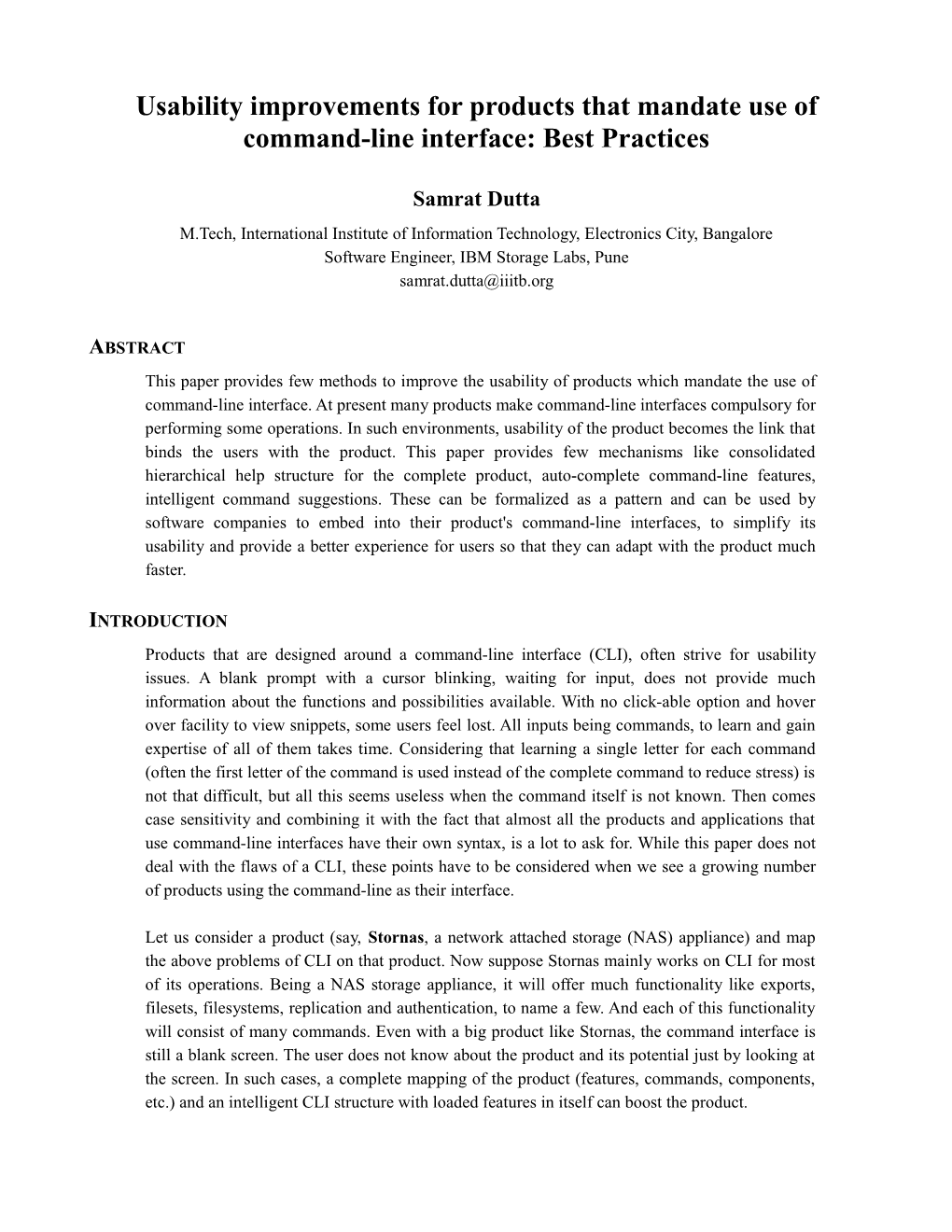 Usability Improvements for Products That Mandate Use of Command-Line Interface: Best Practices