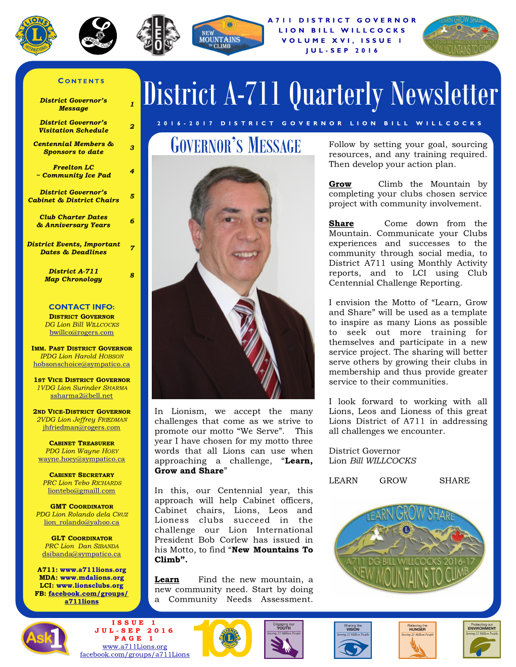 District A-711 Quarterly Newsletter