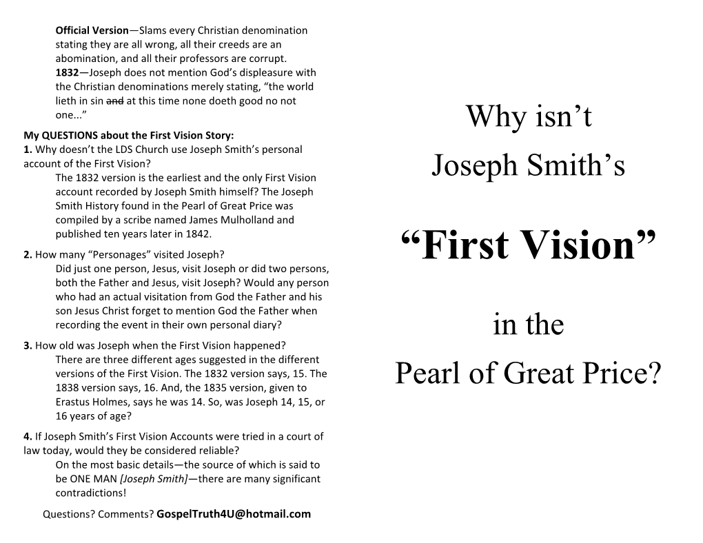 Joseph Smith's First Vision.Pdf