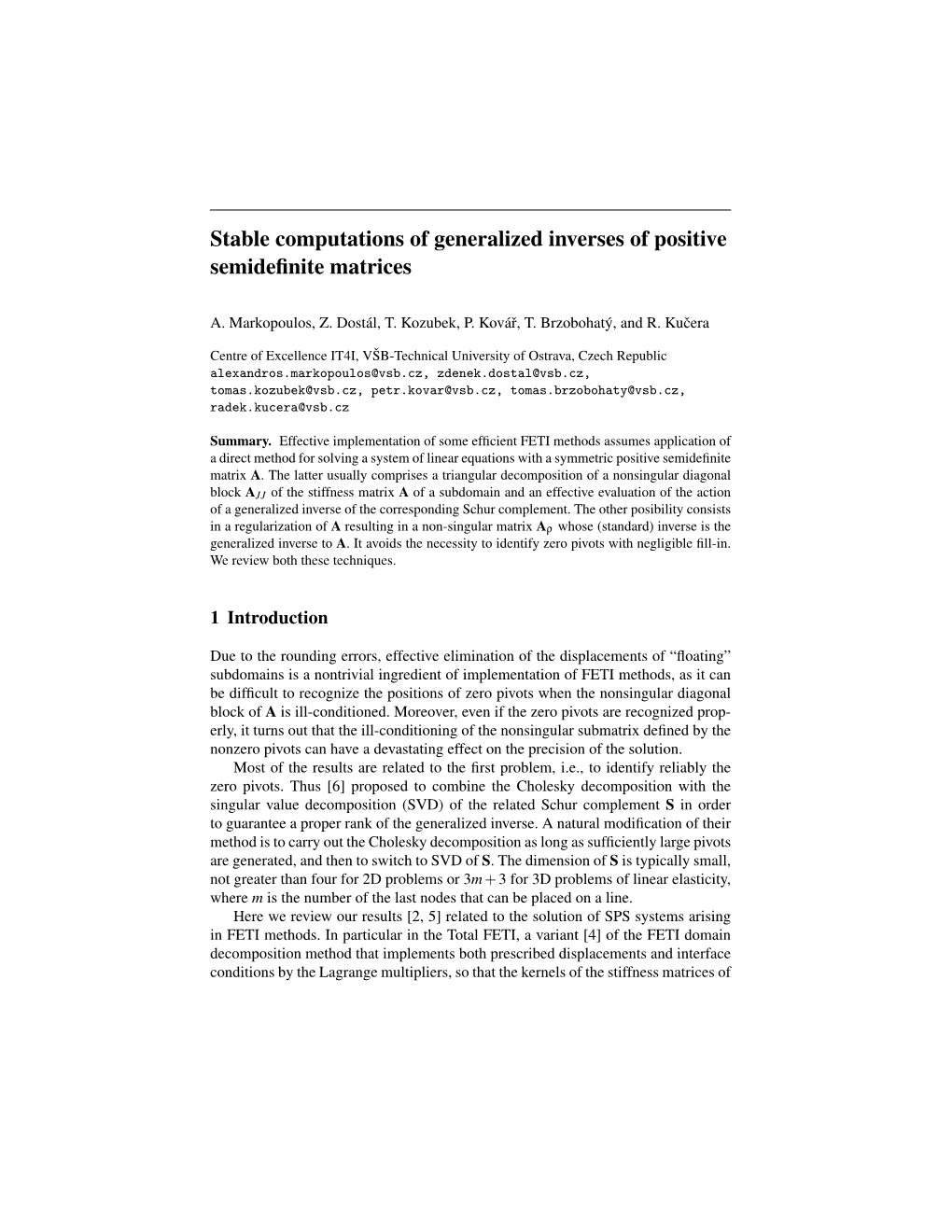 Stable Computations of Generalized Inverses of Positive Semidefinite