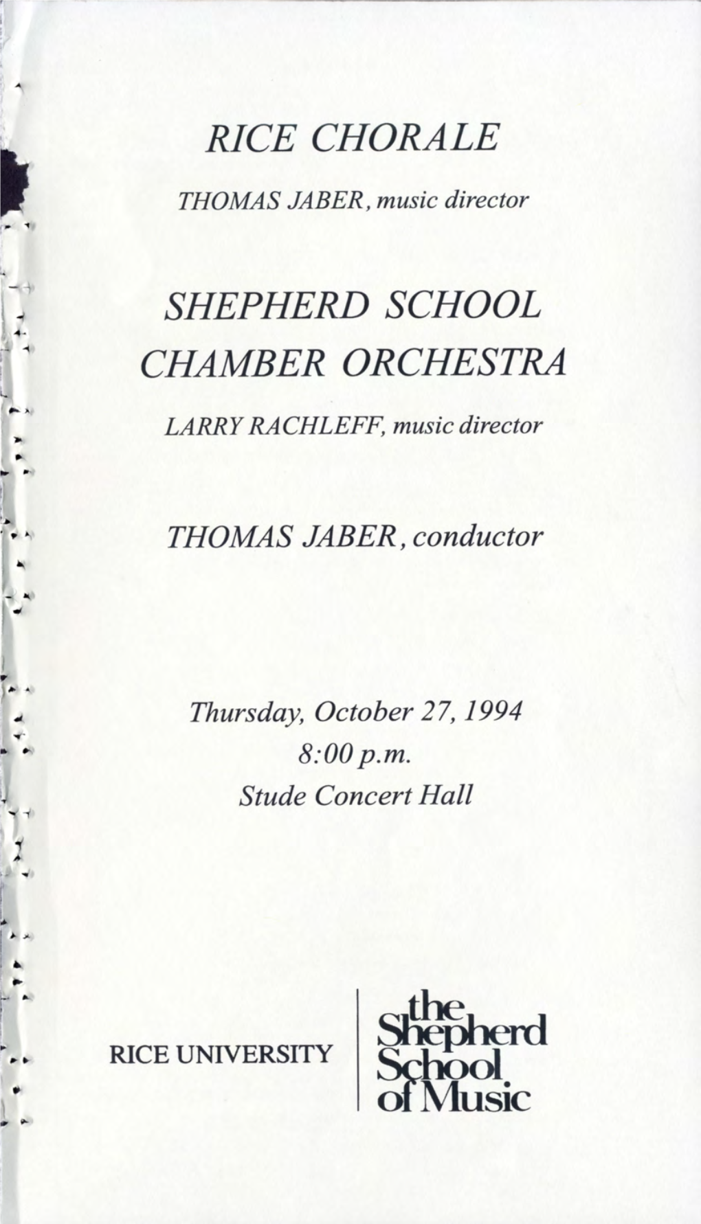 Shepherd School Chamber Orchestra