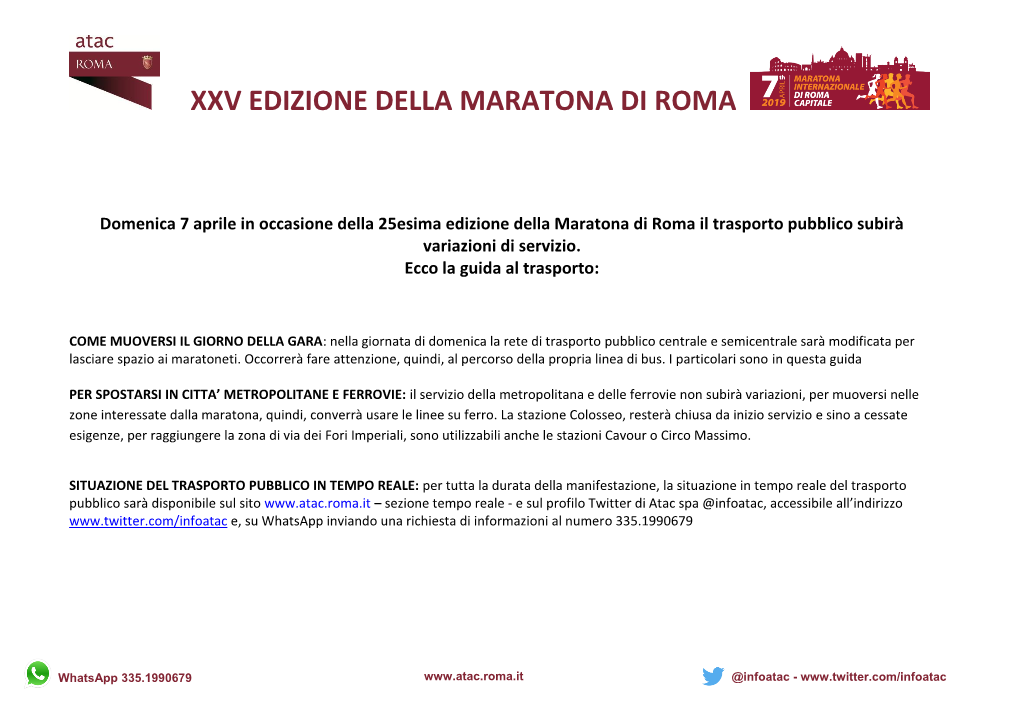 Xxv Edizione Della Maratona Di Roma