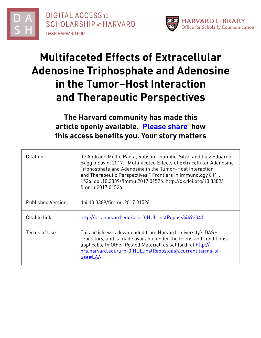 Multifaceted Effects of Extracellular Adenosine Triphosphate and Adenosine in the Tumor–Host Interaction and Therapeutic Perspectives