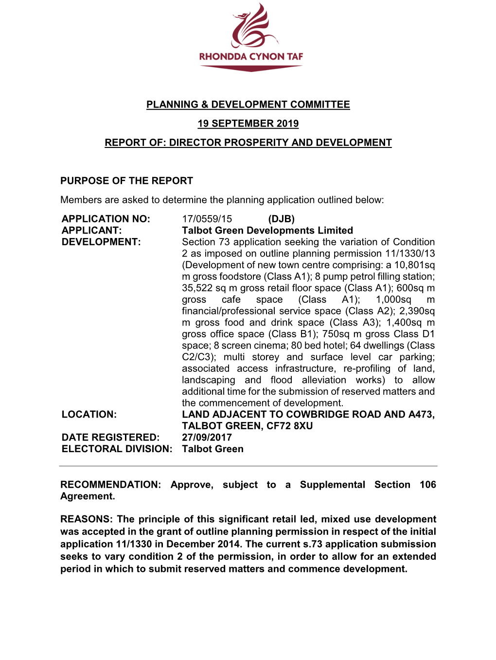 Planning & Development Committee 19 September