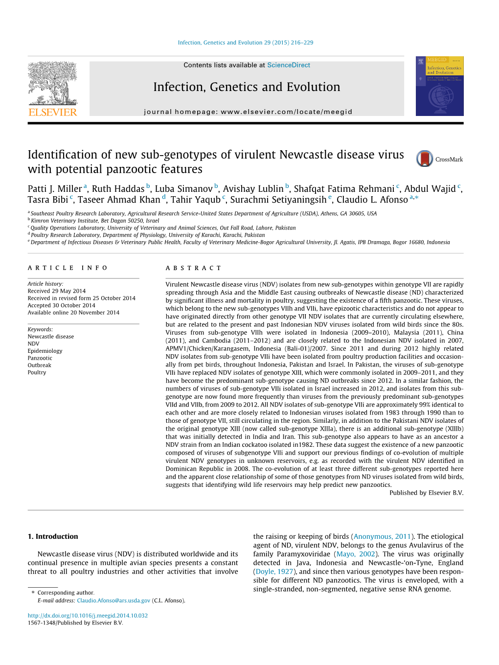 Identification of New Sub-Genotypes of Virulent Newcastle Disease Virus