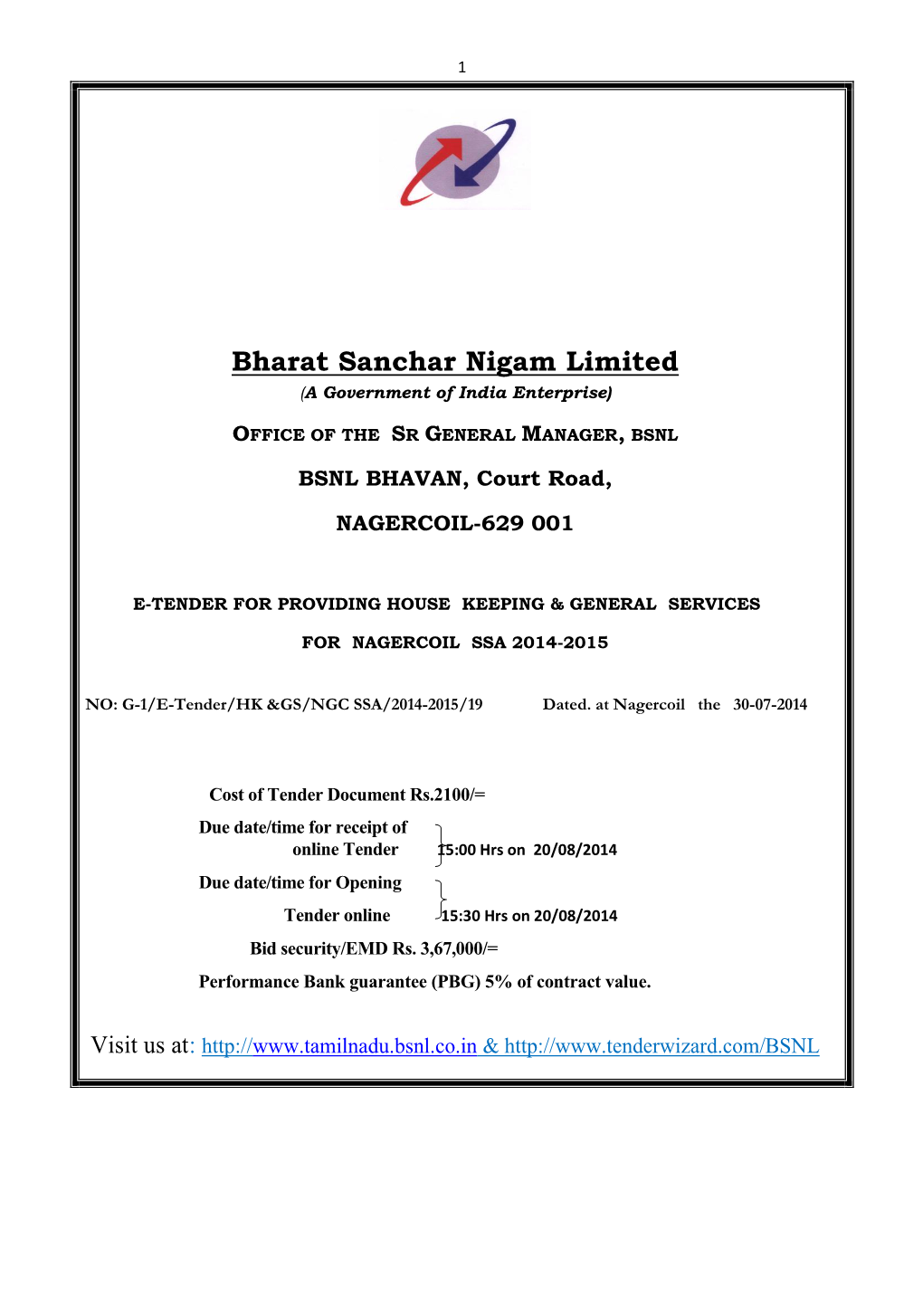 Bharat Sanchar Nigam Limited (A Government of India Enterprise)