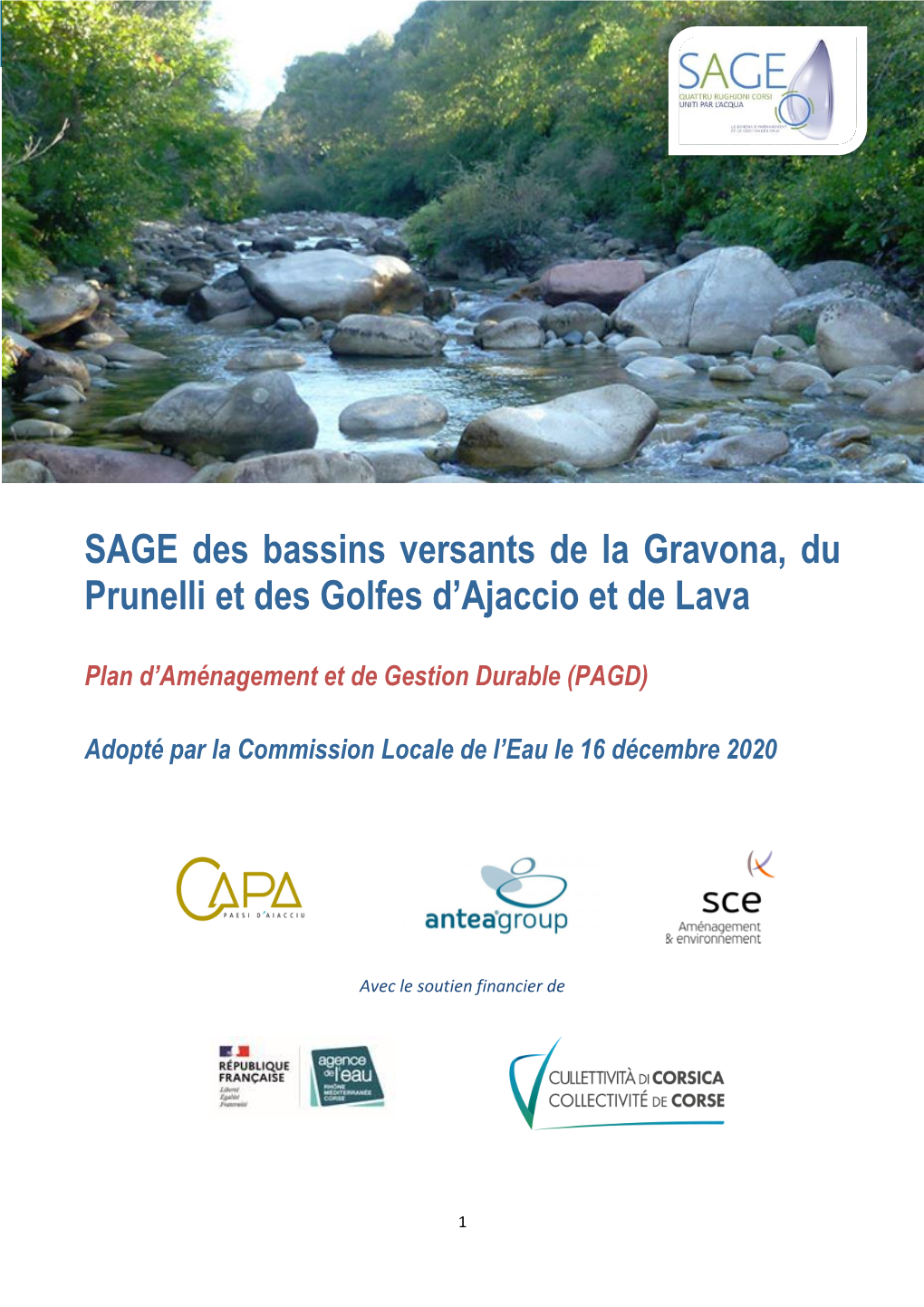 SAGE Des Bassins Versants De La Gravona, Du Prunelli Et Des Golfes D’Ajaccio Et De Lava