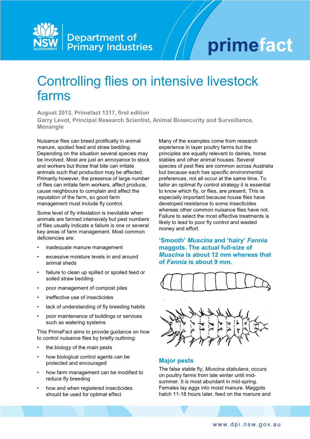 Controlling Flies on Intensive Livestock Farms