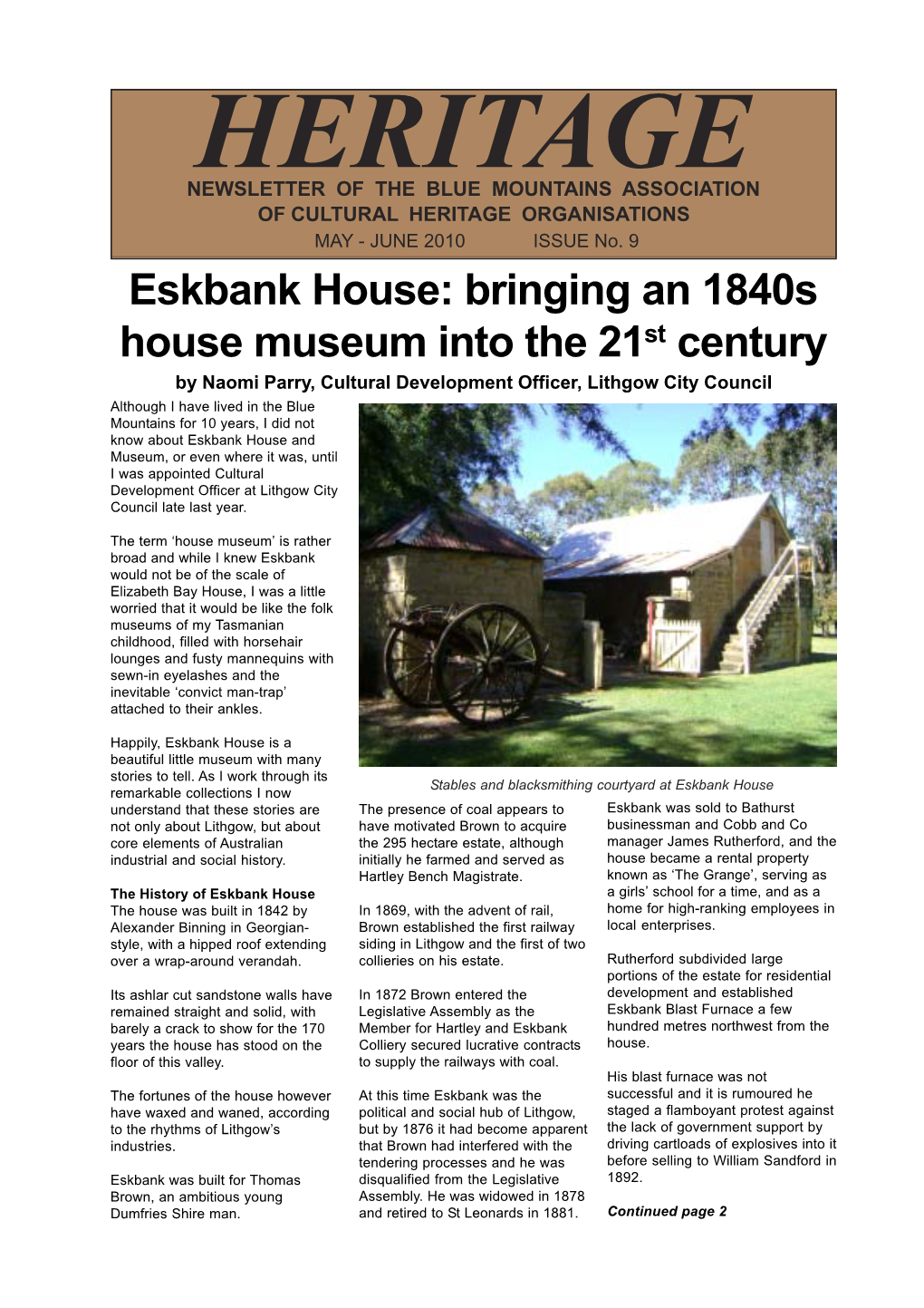 Heritage Newsletter Jan-Feb 2009