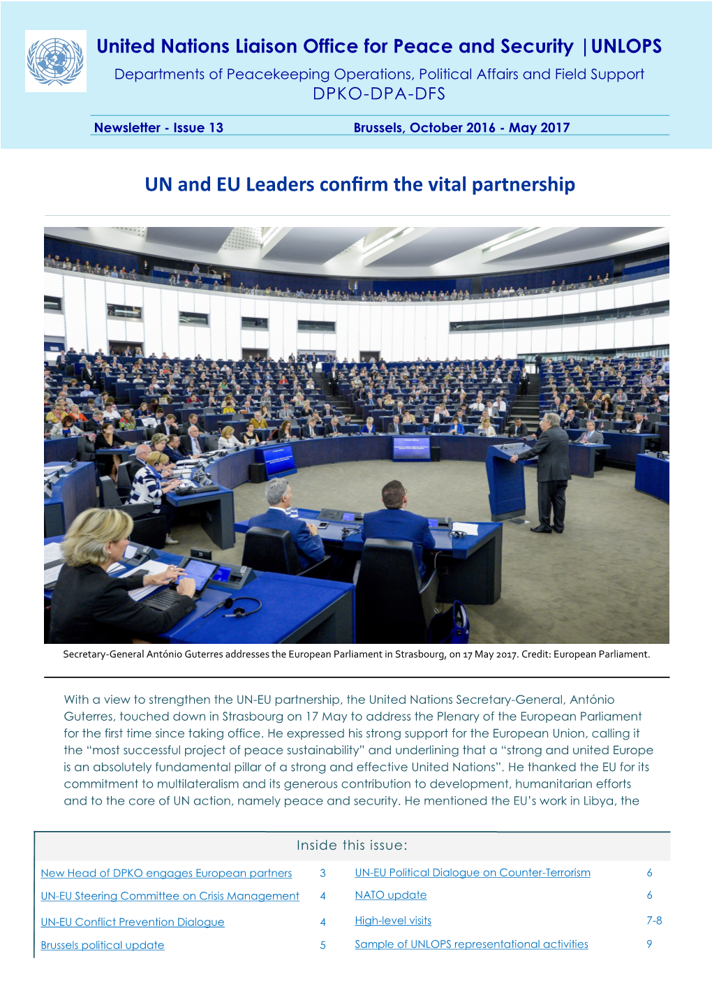 United Nations Liaison Office for Peace and Security |UNLOPS Departments of Peacekeeping Operations, Political Affairs and Field Support DPKO-DPA-DFS