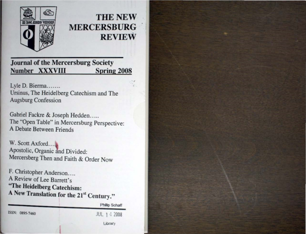 The New Mercersburg Review•