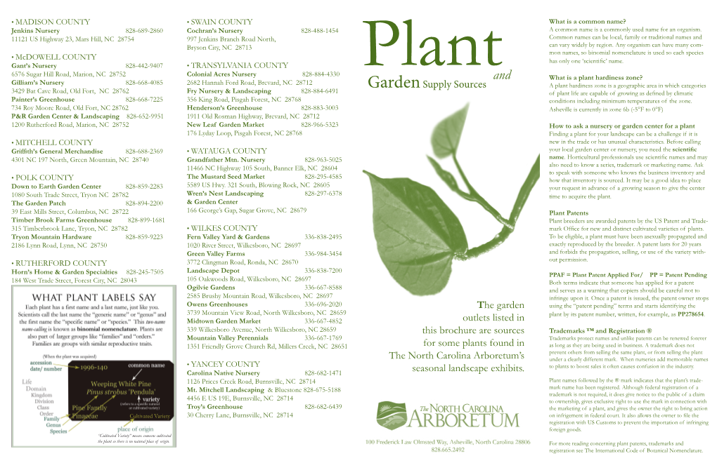 View Plant & Garden Supply Guide