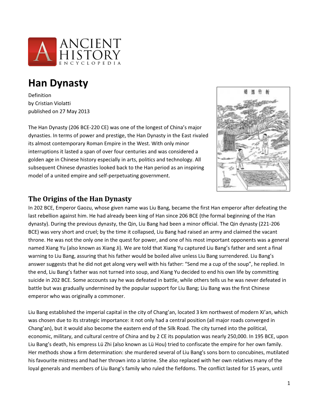 Han Dynasty Definition by Cristian Violatti Published on 27 May 2013