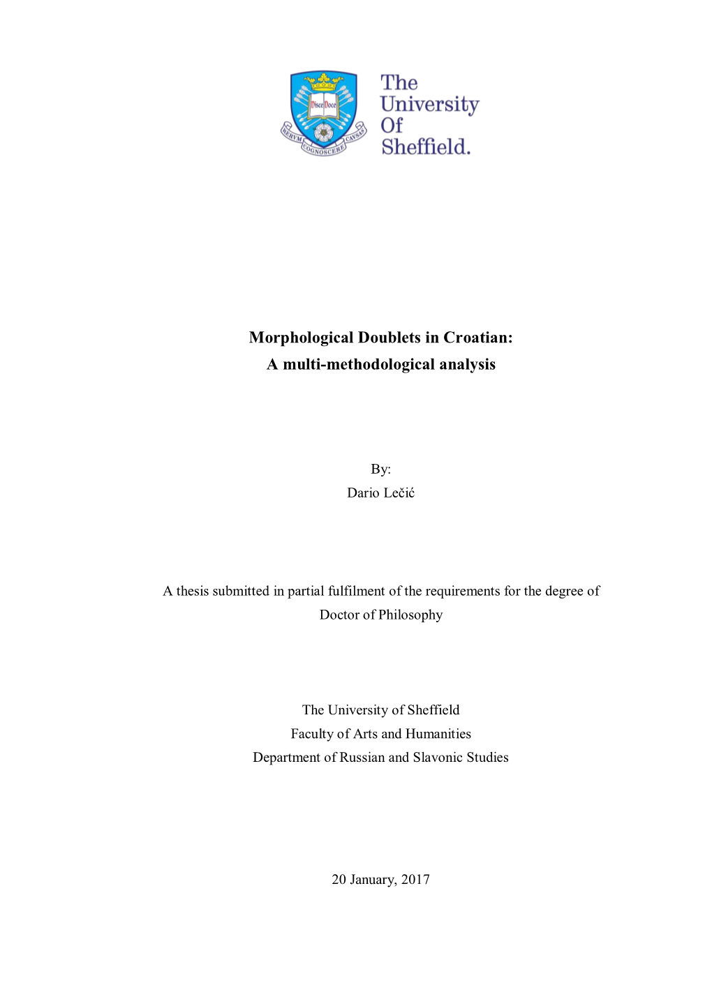 Morphological Doublets in Croatian: a Multi-Methodological Analysis