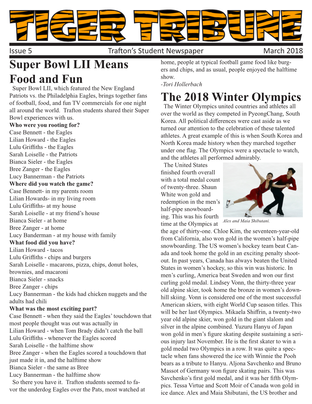 Super Bowl LII Means Food and Fun the 2018 Winter Olympics