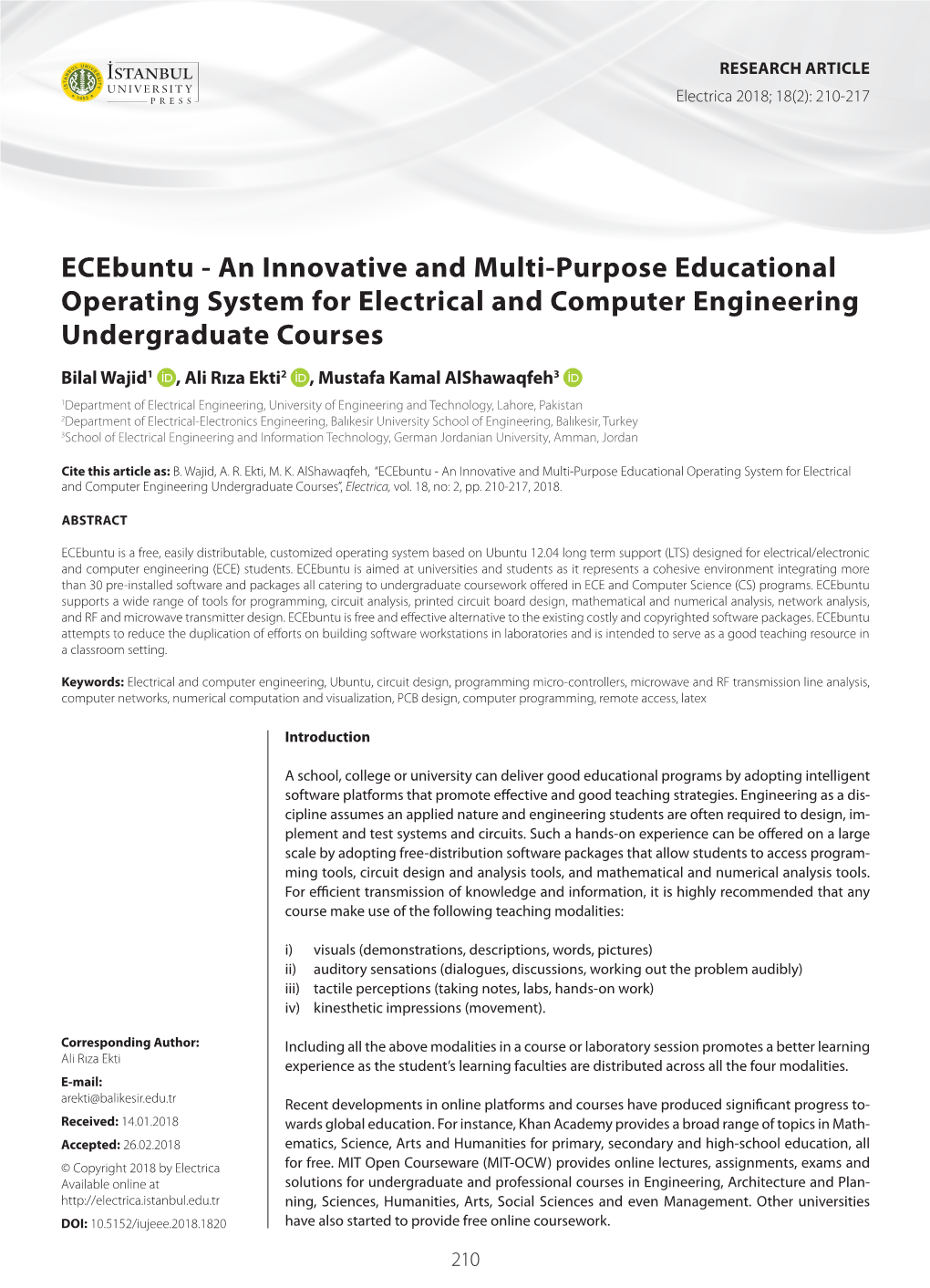 Ecebuntu - an Innovative and Multi-Purpose Educational Operating System for Electrical and Computer Engineering Undergraduate Courses