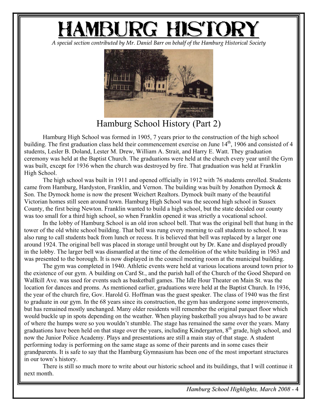 Hamburg School History (Part 2)