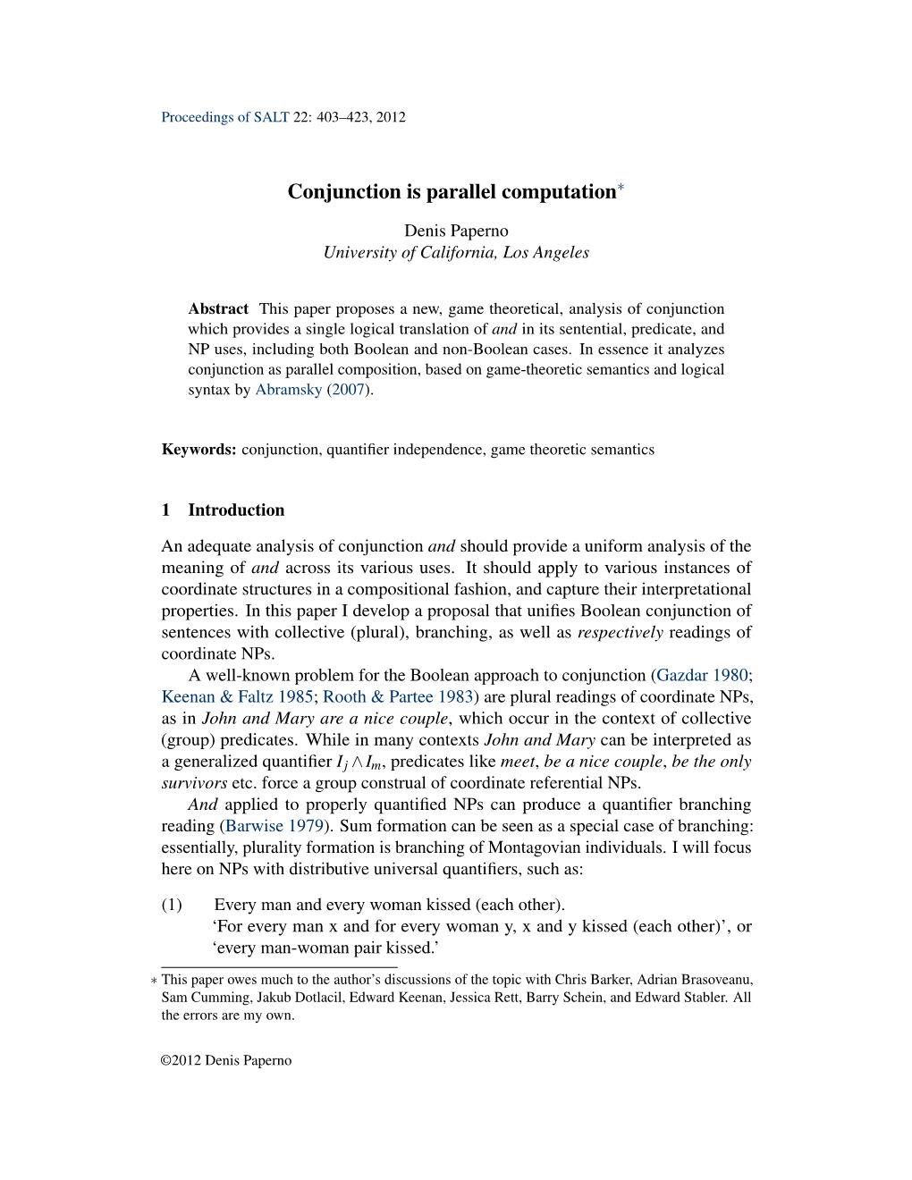 Conjunction Is Parallel Computation∗