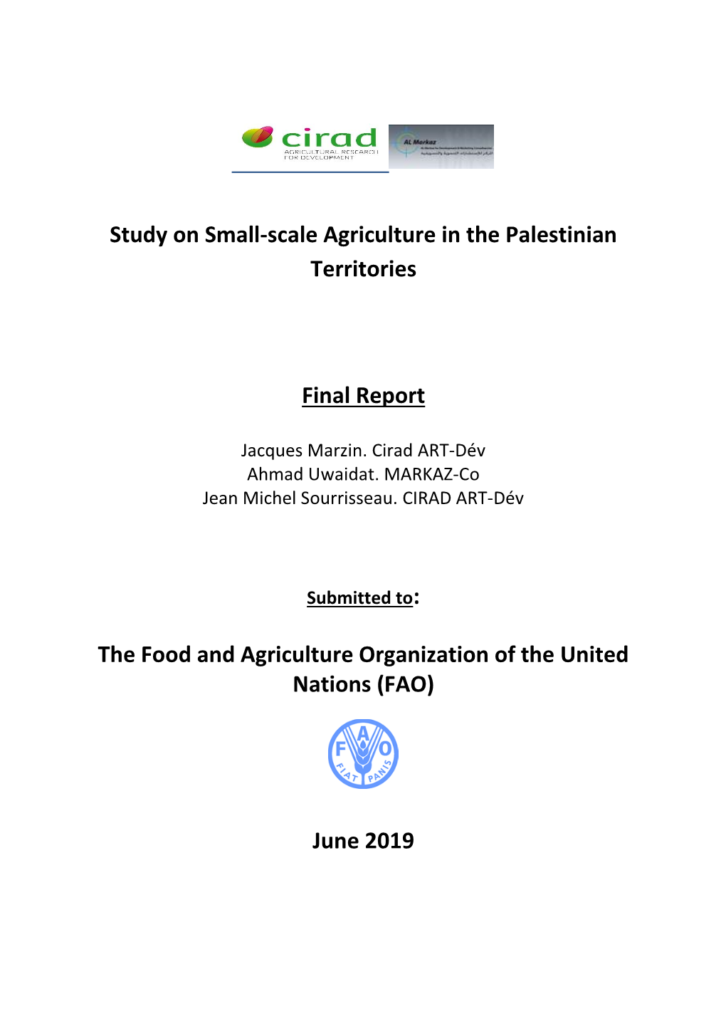 Study on Small-Scale Agriculture in the Palestinian Territories Final