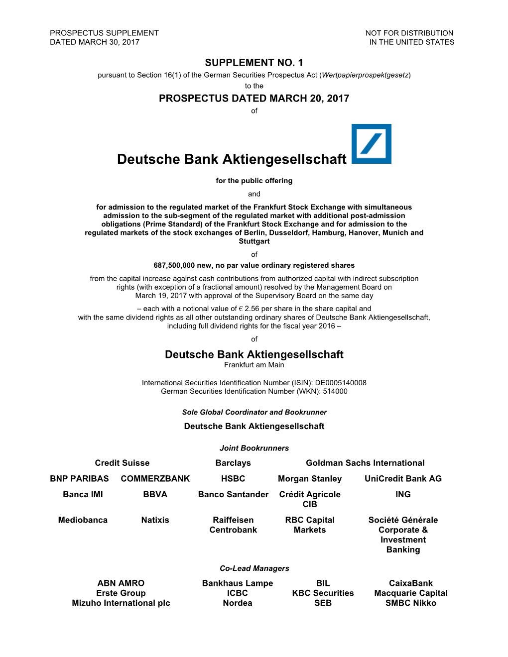 Deutsche Bank Aktiengesellschaft