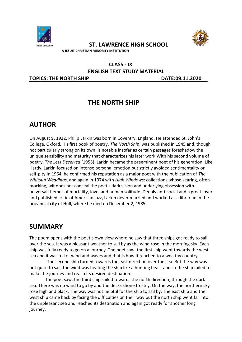 The North Ship Author Summary