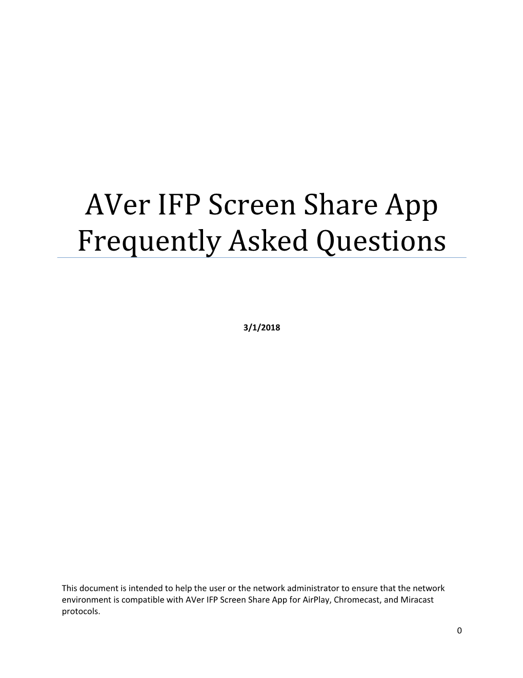 Aver IFP Screen Share App Frequently Asked Questions