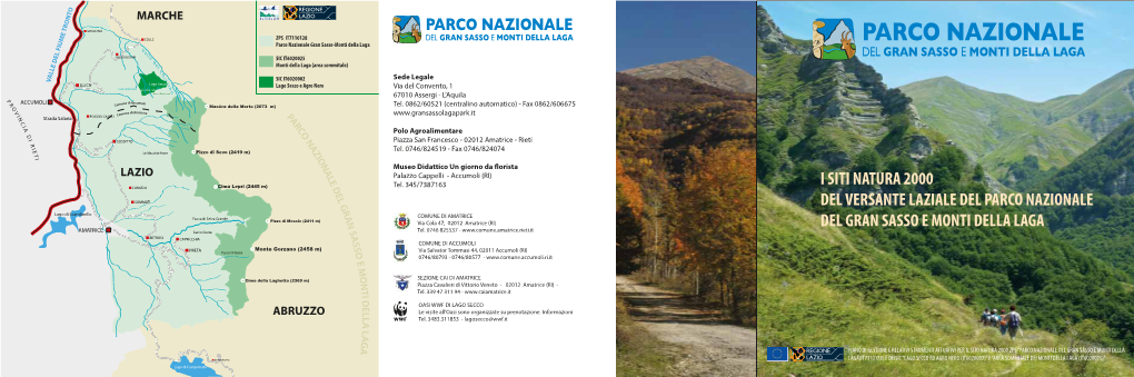 I Siti Natura 2000 Del Versante Laziale Del Parco Nazionale Del Gran Sasso E Monti Della Laga