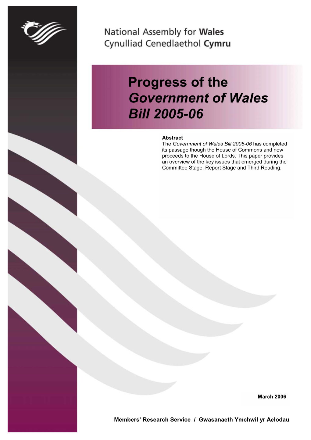 Progress of the Government of Wales Bill 2005-06