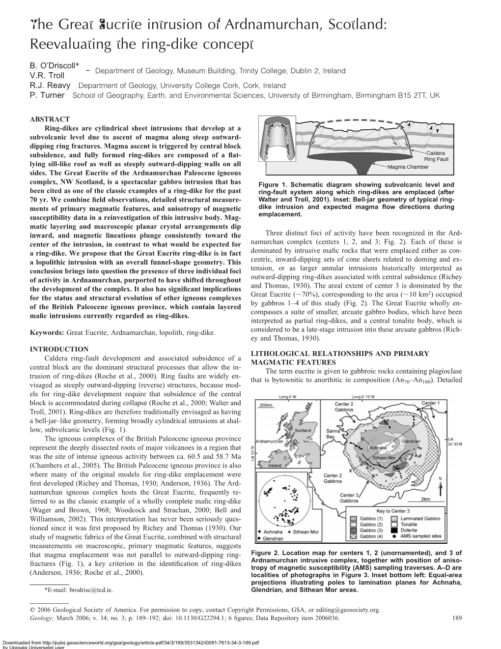 The Great Eucrite Intrusion of Ardnamurchan, Scotland: Reevaluating the Ring-Dike Concept