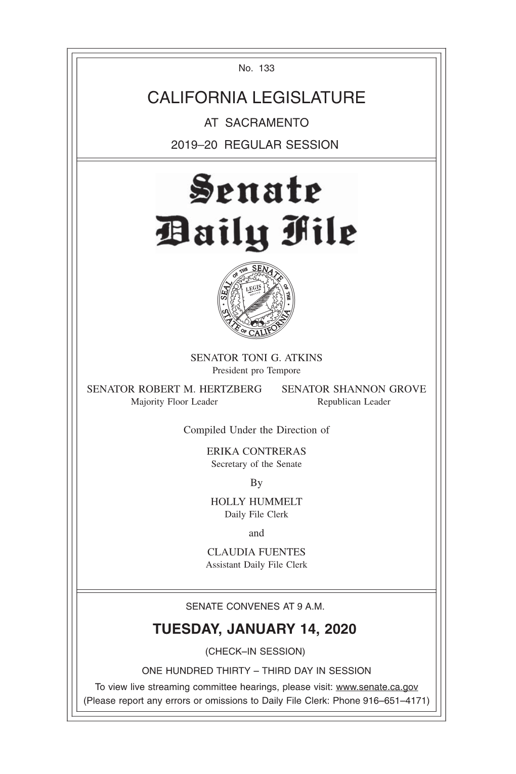 Senate Daily File